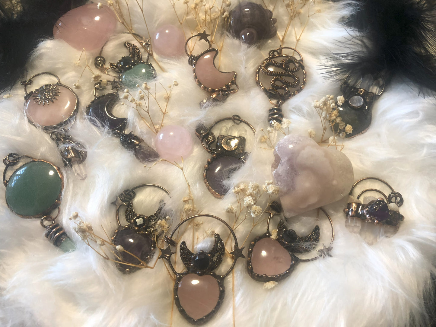 Grounded Elegance: Empowering Amethyst & Clear Quartz Pendant