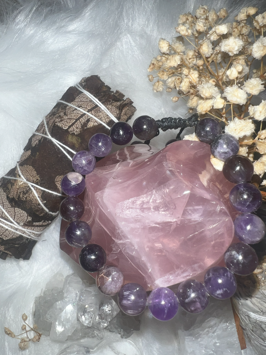 Tranquility Wrap: Adjustable Amethyst Bracelet