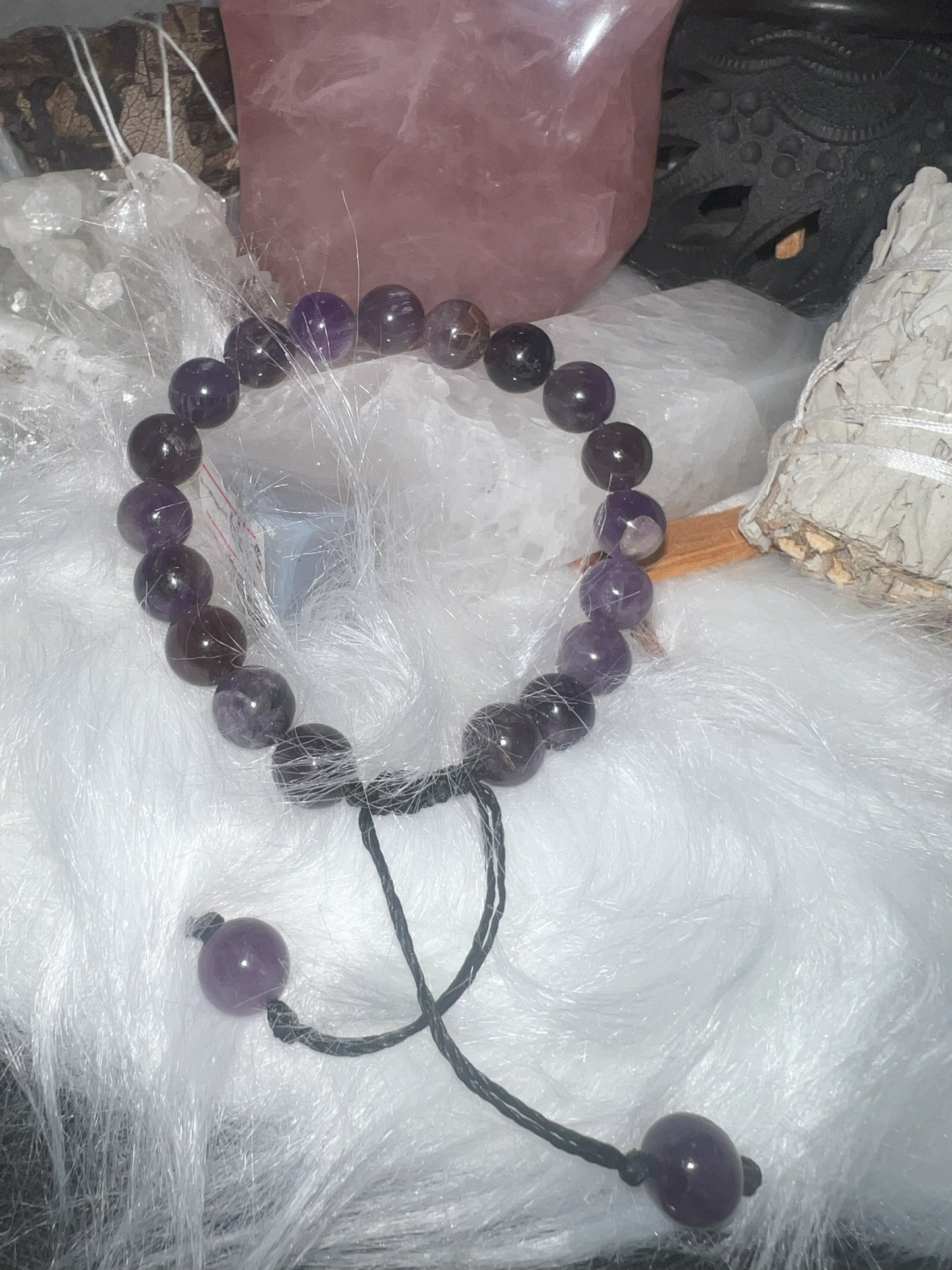 Tranquility Wrap: Adjustable Amethyst Bracelet