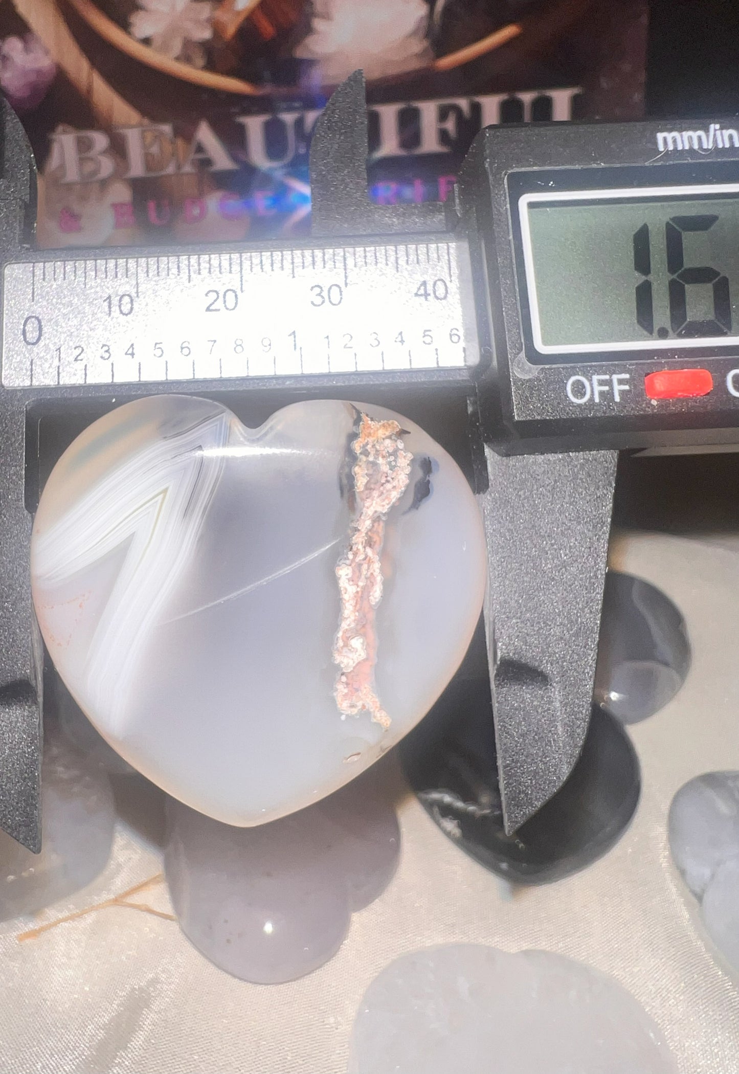 Blue Agate and Quartz Serenity Heart