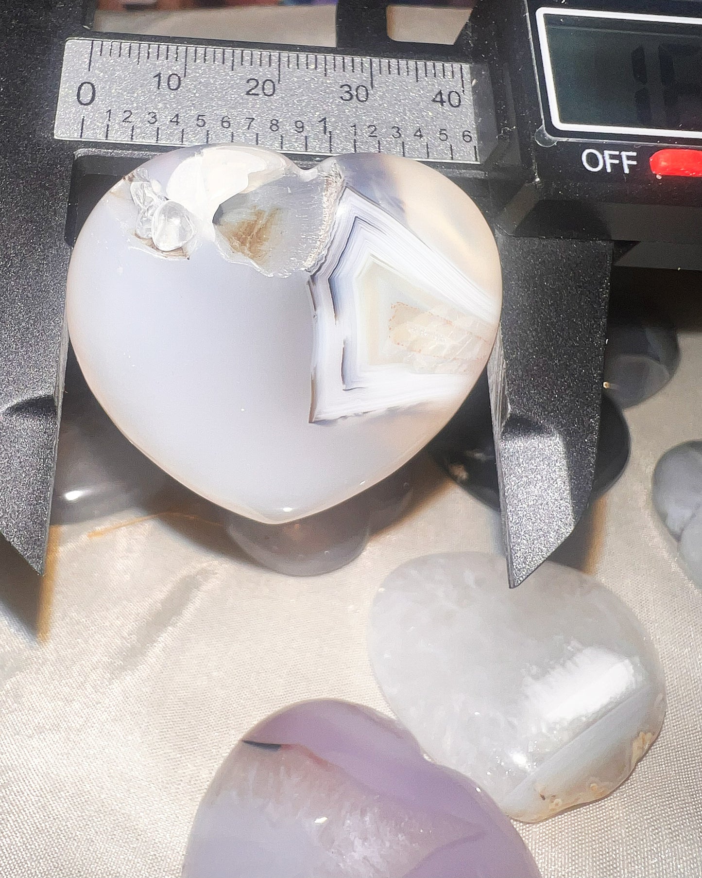 Blue Agate and Quartz Serenity Heart