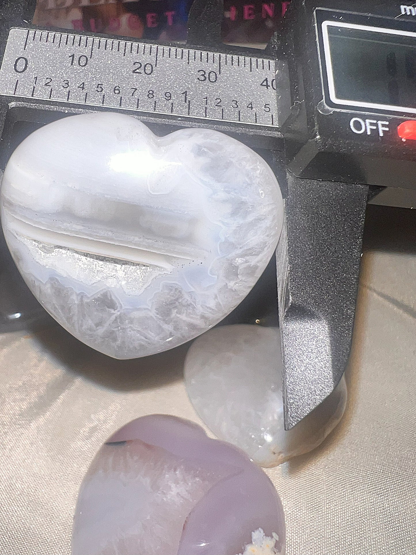 Blue Agate and Quartz Serenity Heart
