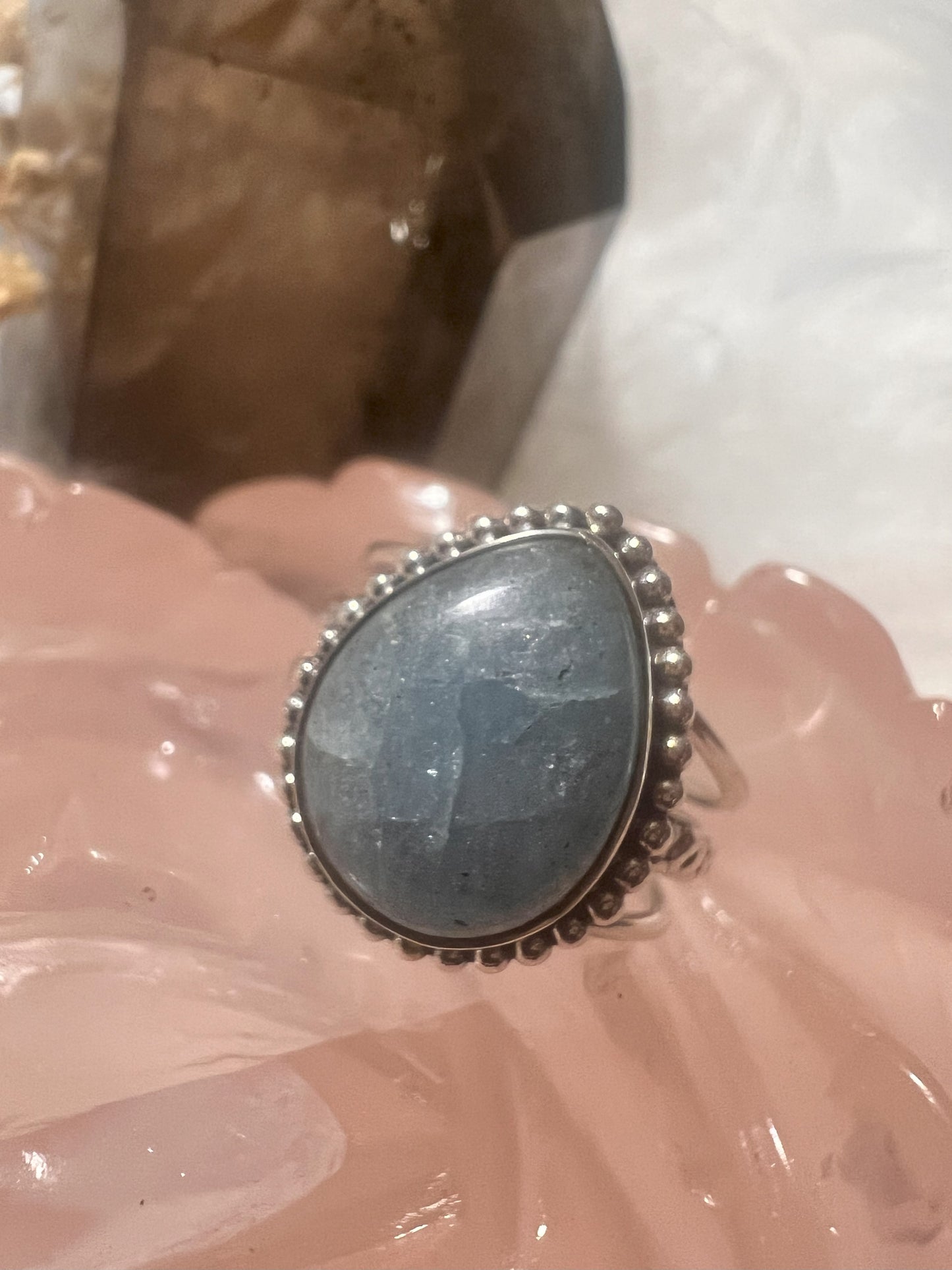 Ocean Breeze: Aquamarine Sterling Silver Ring