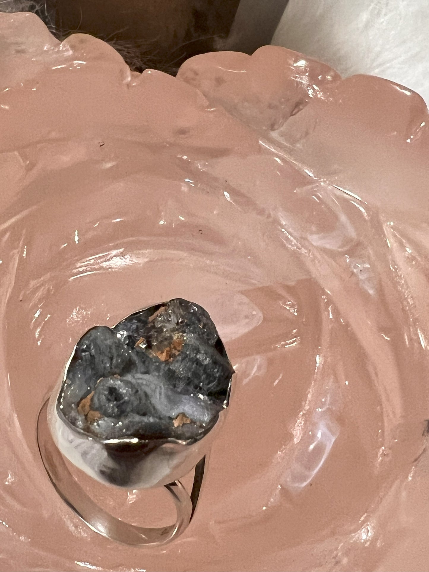 Serenity Spark: Chalcedony Druzy Silver Ring