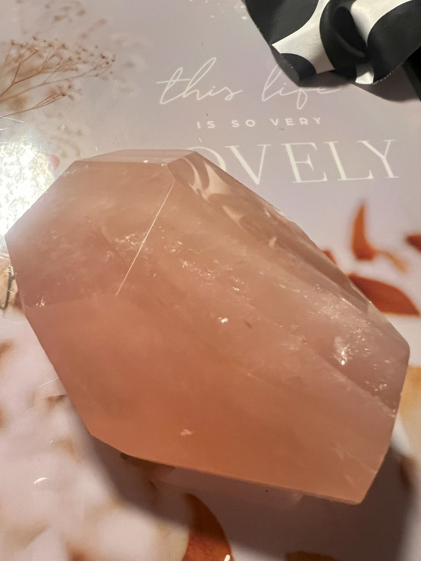 Faceted Rose Quartz Free-Form Crystal: Loving Energy