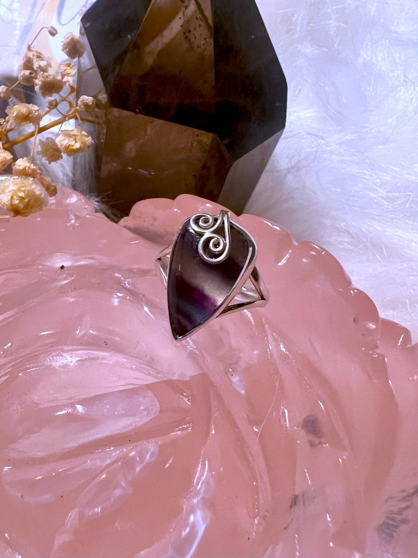 Clarity and Grace: Fluorite Sterling Silver Ring