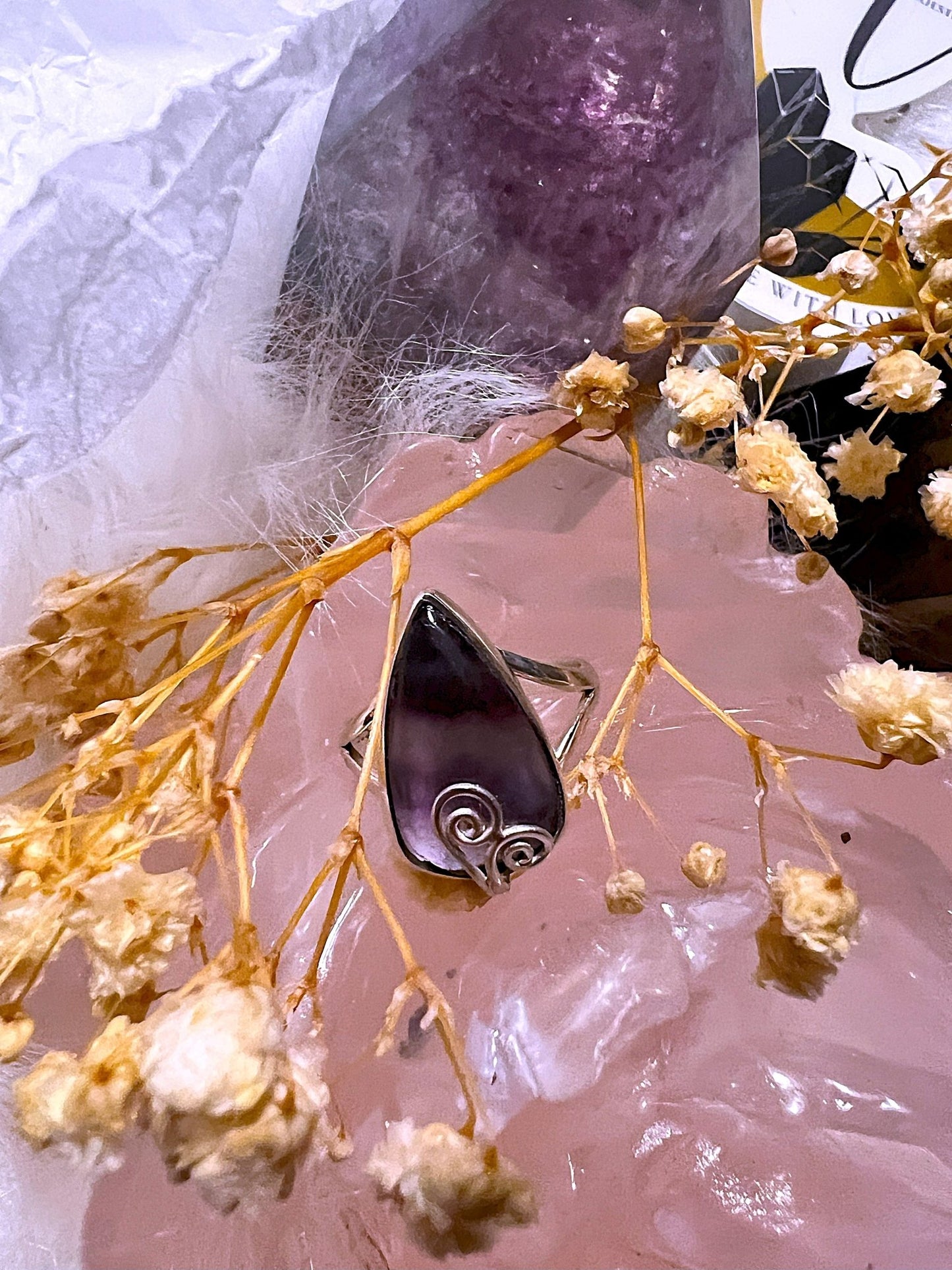 Clarity and Grace: Fluorite Sterling Silver Ring