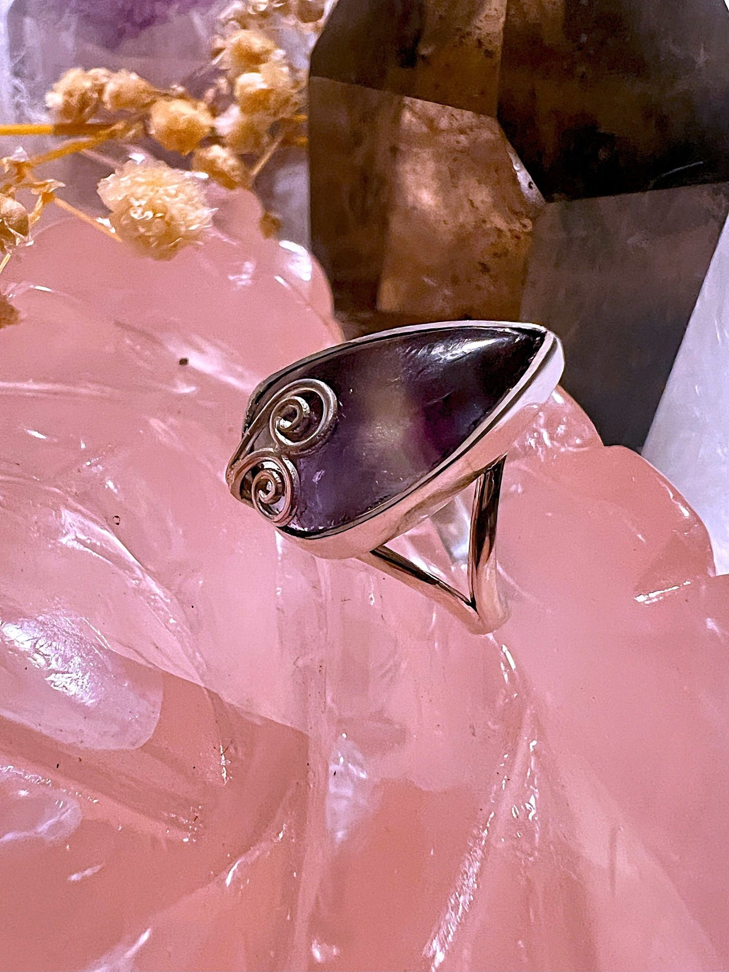 Clarity and Grace: Fluorite Sterling Silver Ring