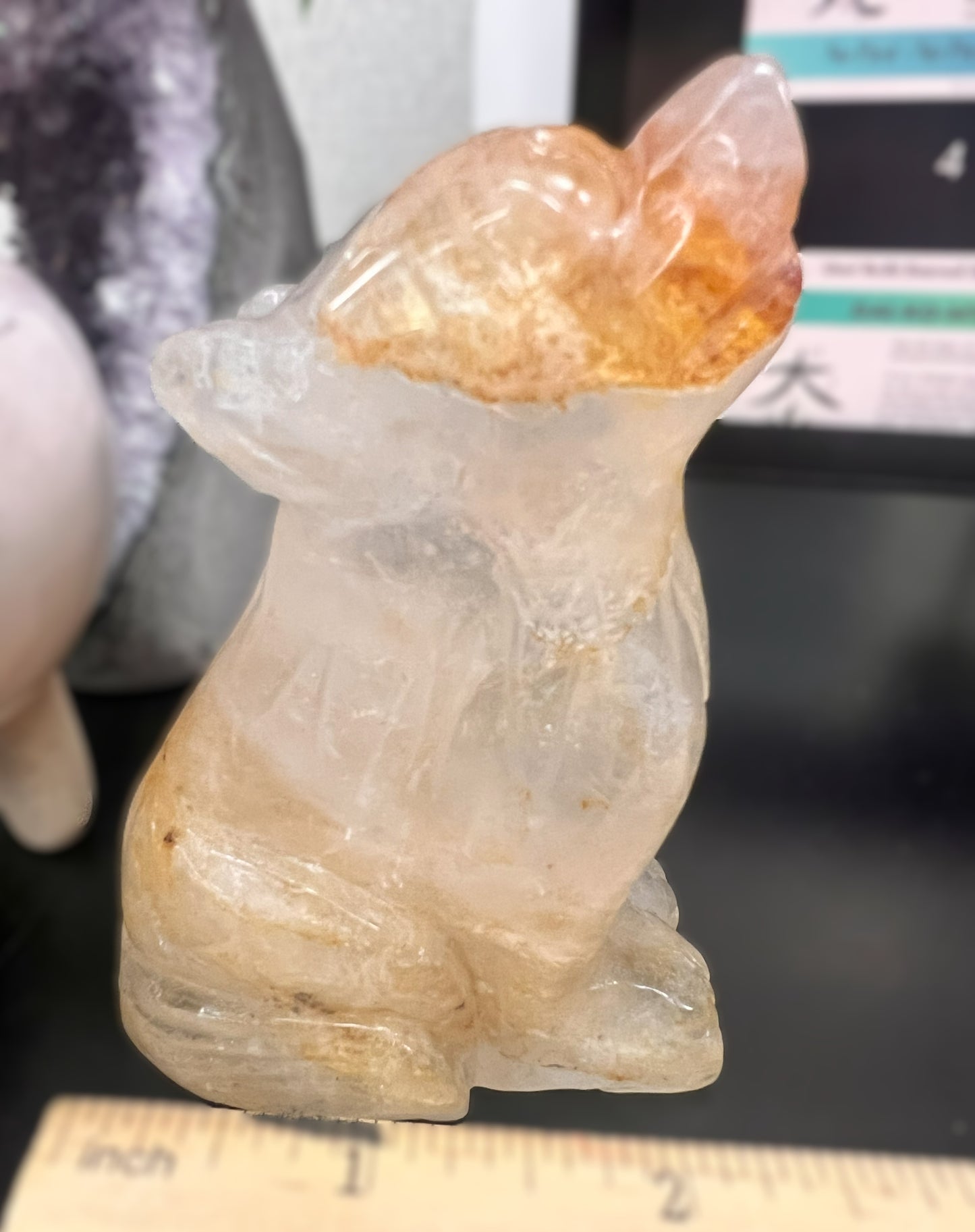 Golden Healer Wolf Carving: Strength