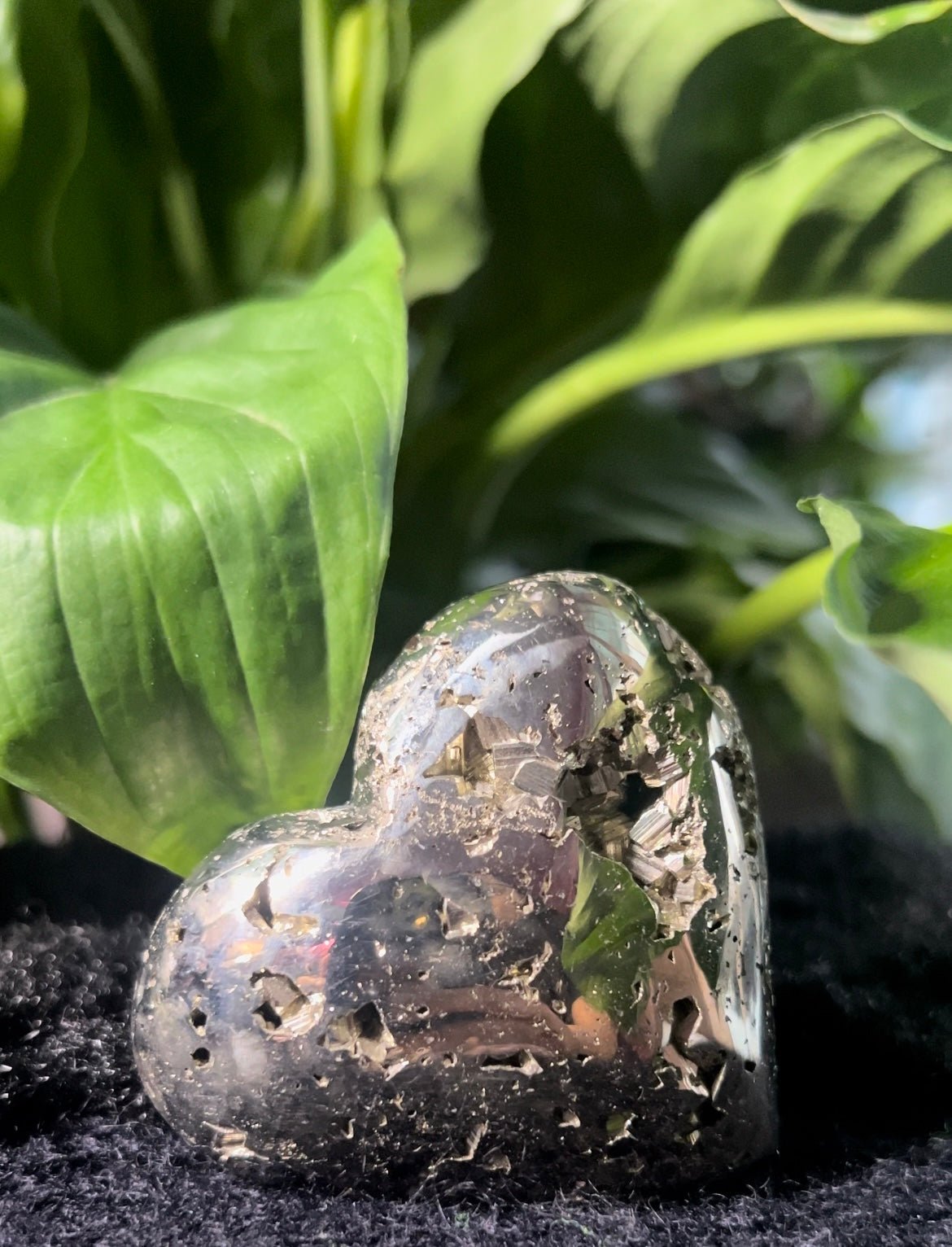 Pyrite Heart-shaped