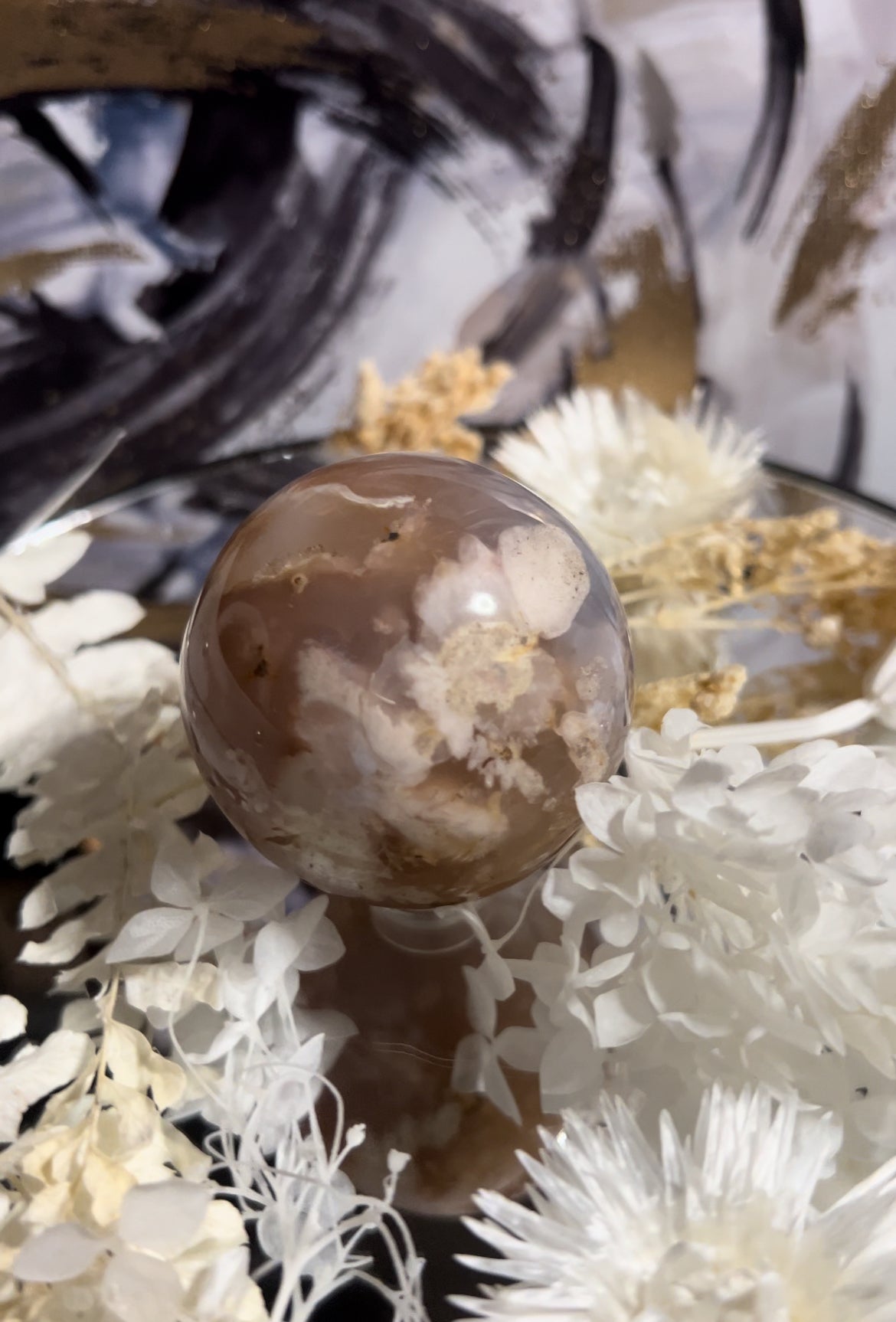 Flower Agate Sphere