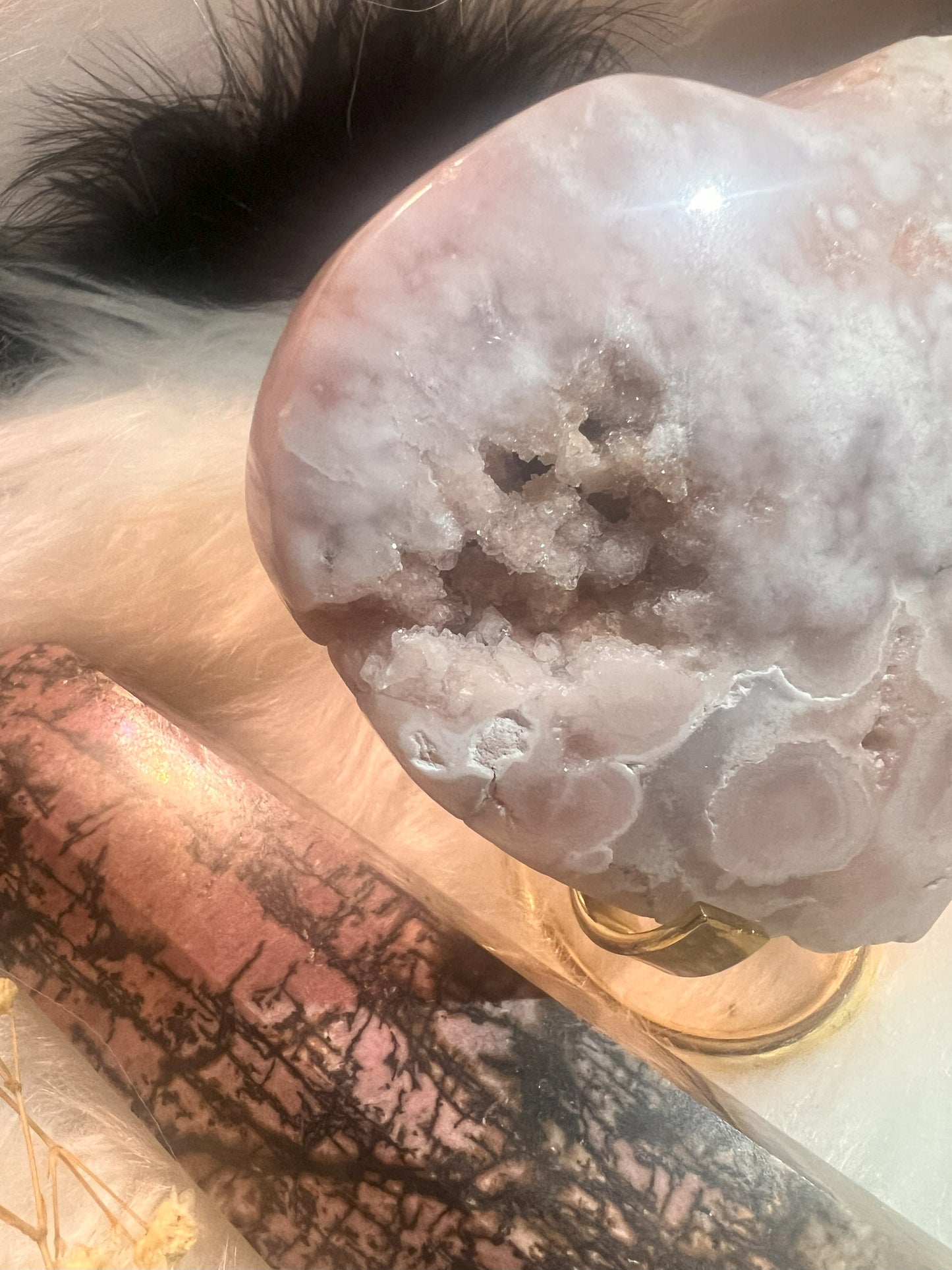 Druzy Pink Amethyst & Flower Agate Heart: Sparkle Cave