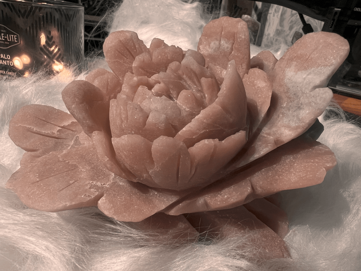 Blush Bloom: Hand-Carved Pink Opal Rose