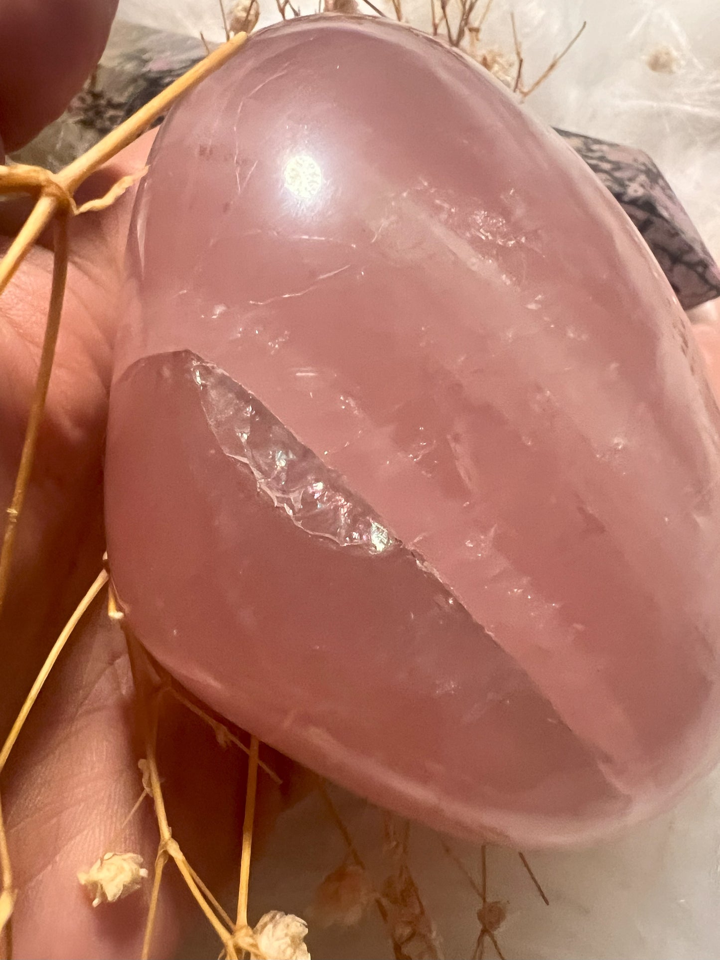 Rose Quartz Heart Carving for Emotional Healing