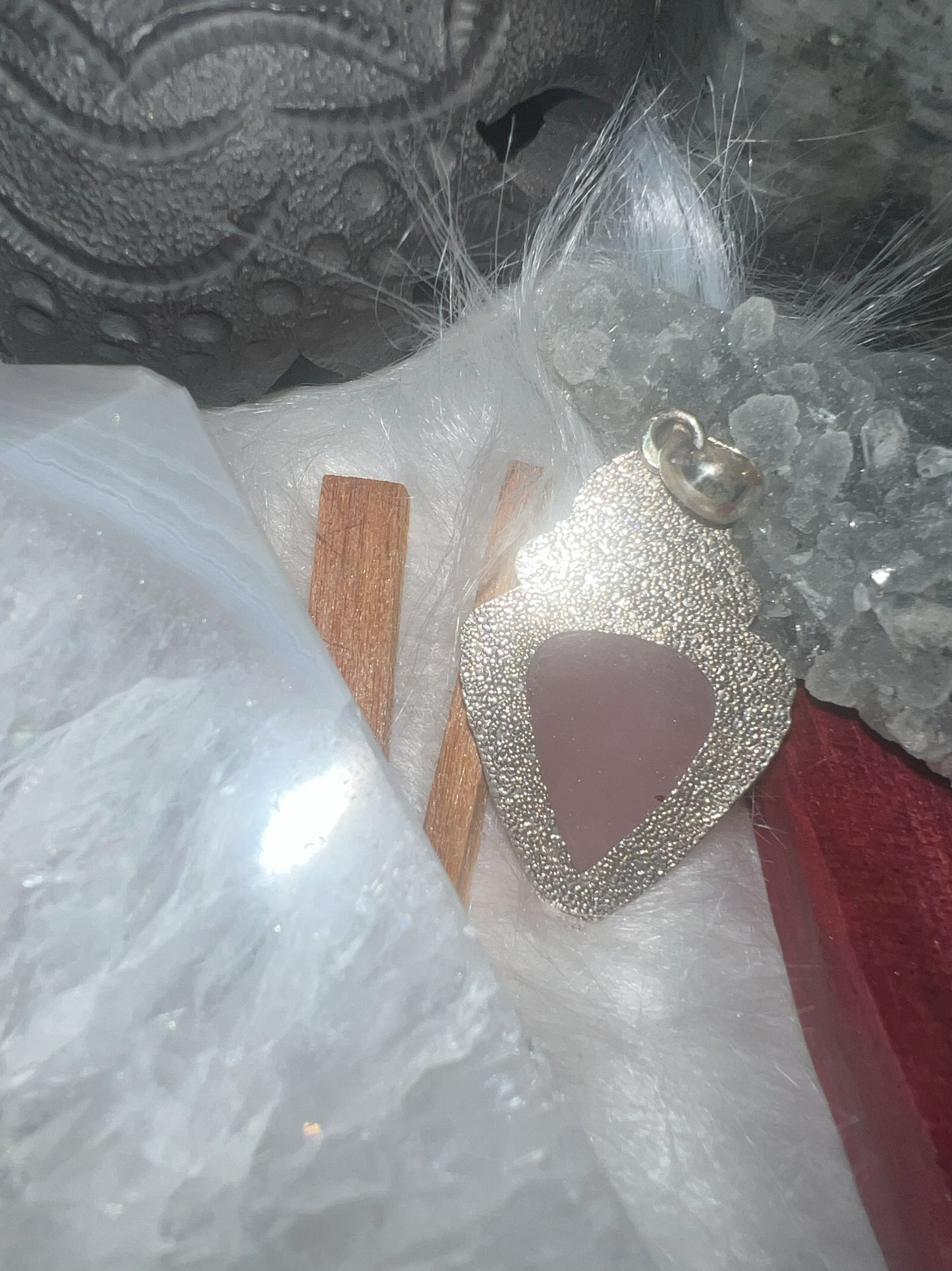 Heart’s Glow: Rose Quartz and Sterling Silver Pendant