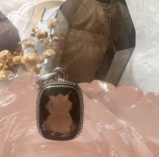 Guardian Shadow: Smoky Quartz Sterling Silver Pendant