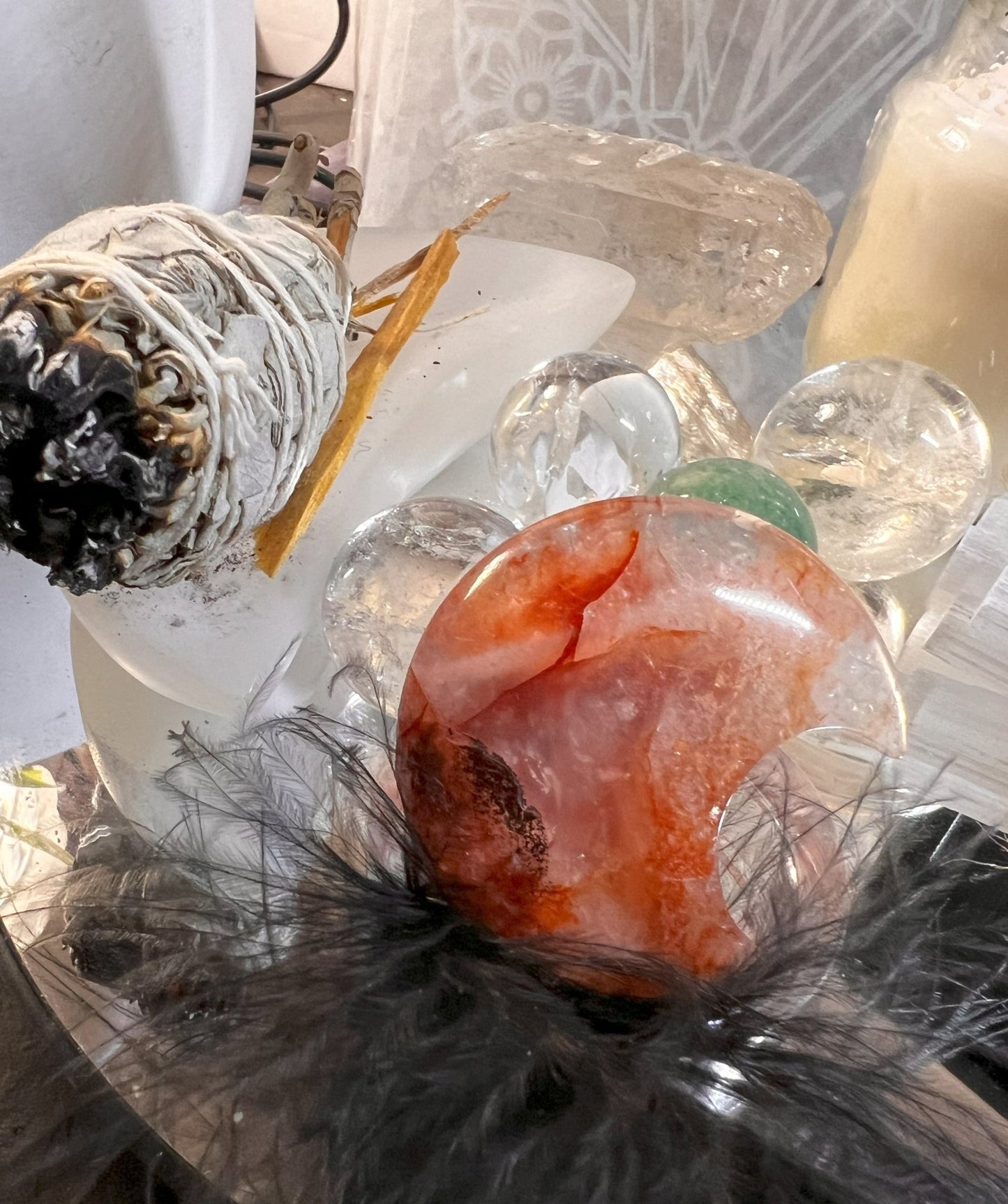 Radiant Serenity Crystal Set with Carnelian Moon 