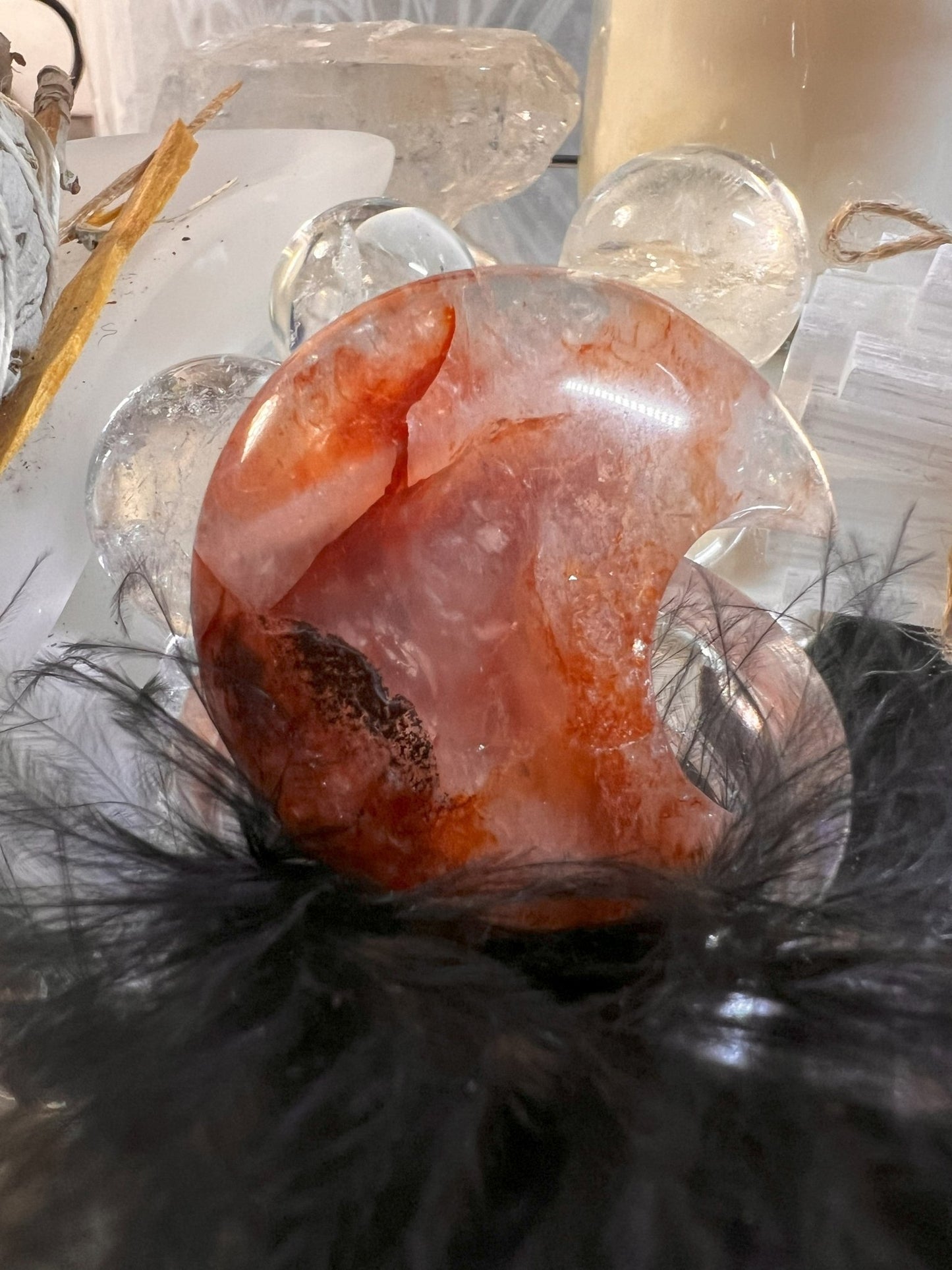 Radiant Serenity Crystal Set with Carnelian Moon 