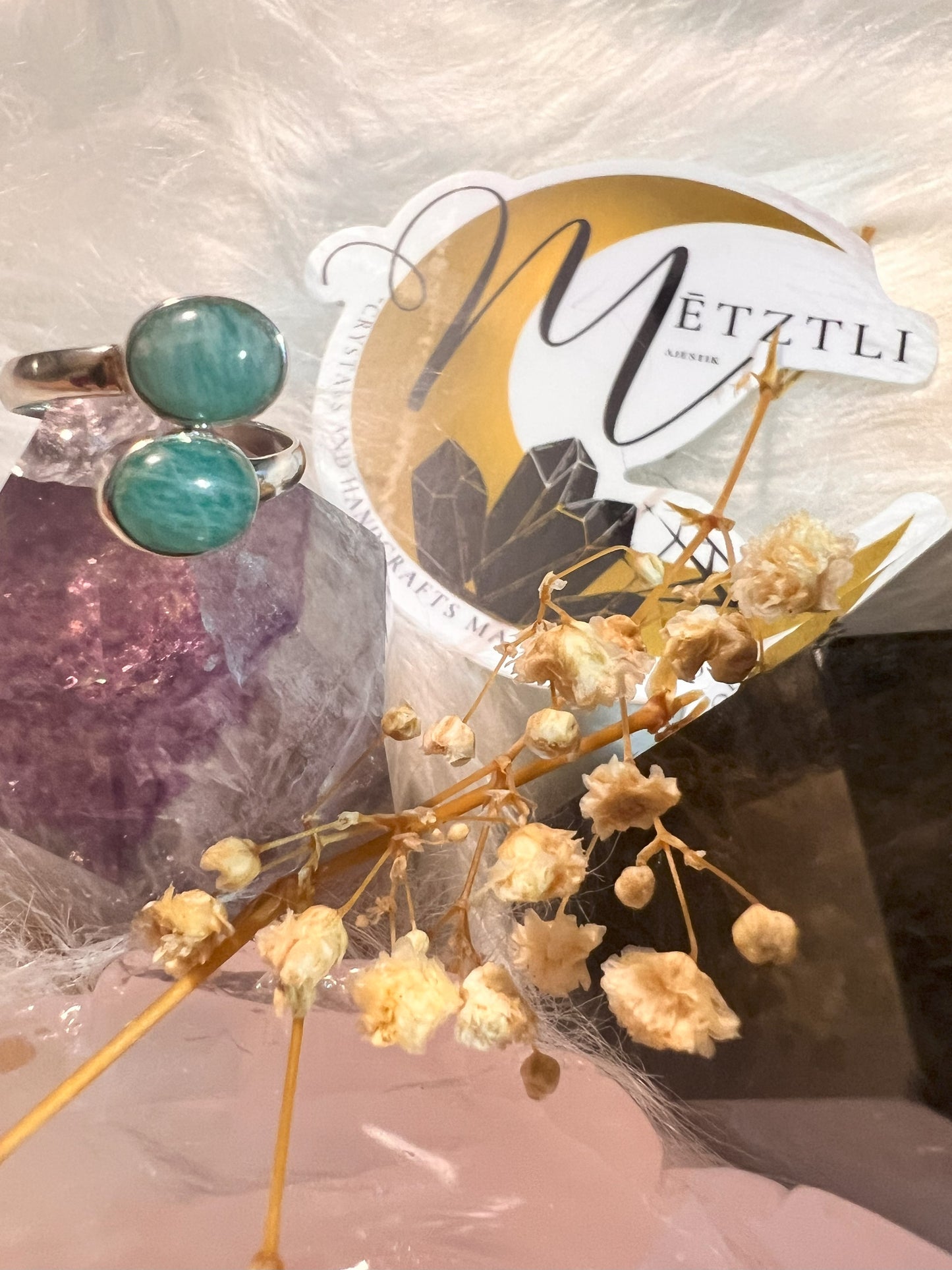 Sea Whisper: Double Amazonite Sterling Silver Ring