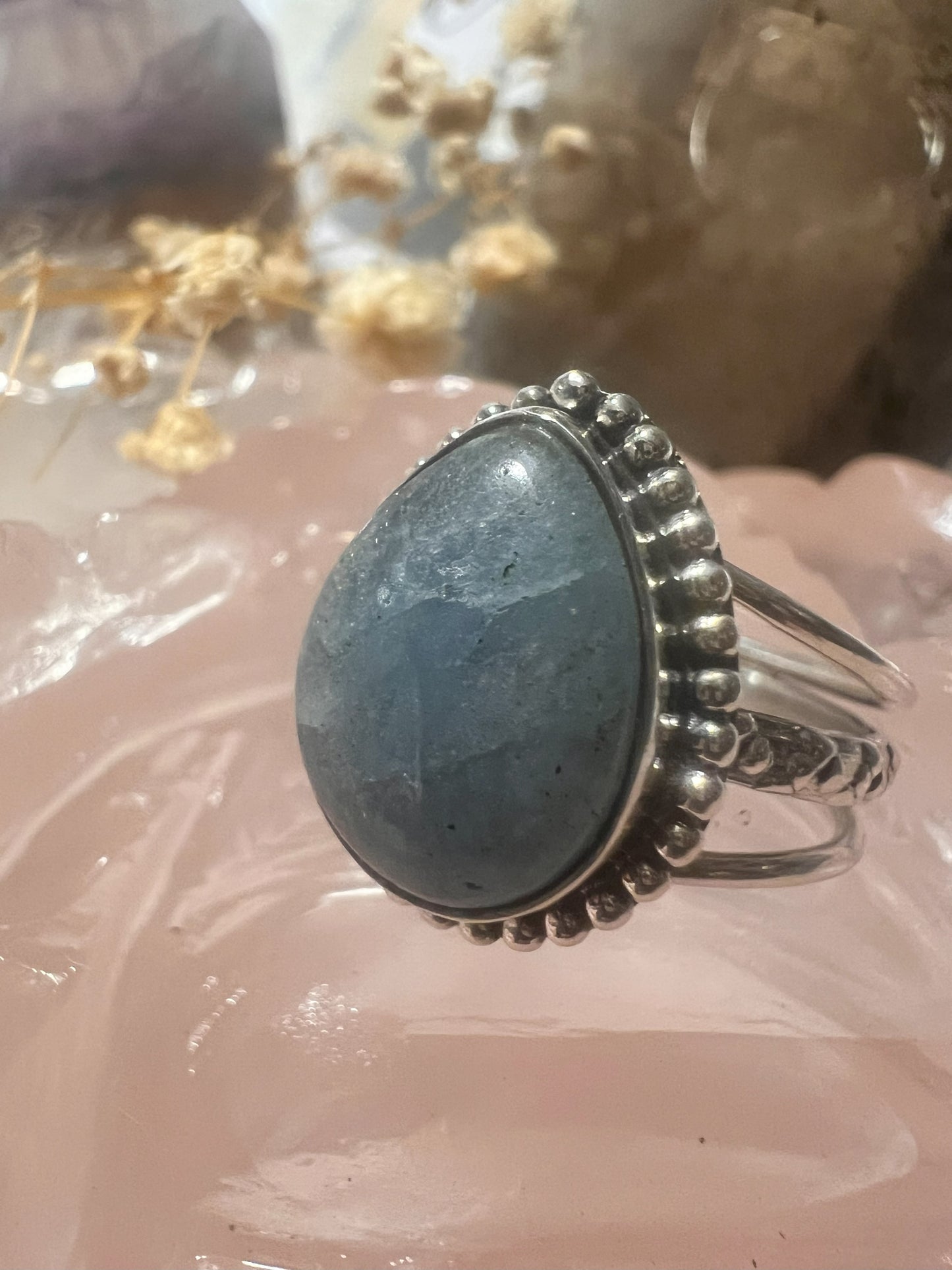 Ocean Breeze: Aquamarine Sterling Silver Ring