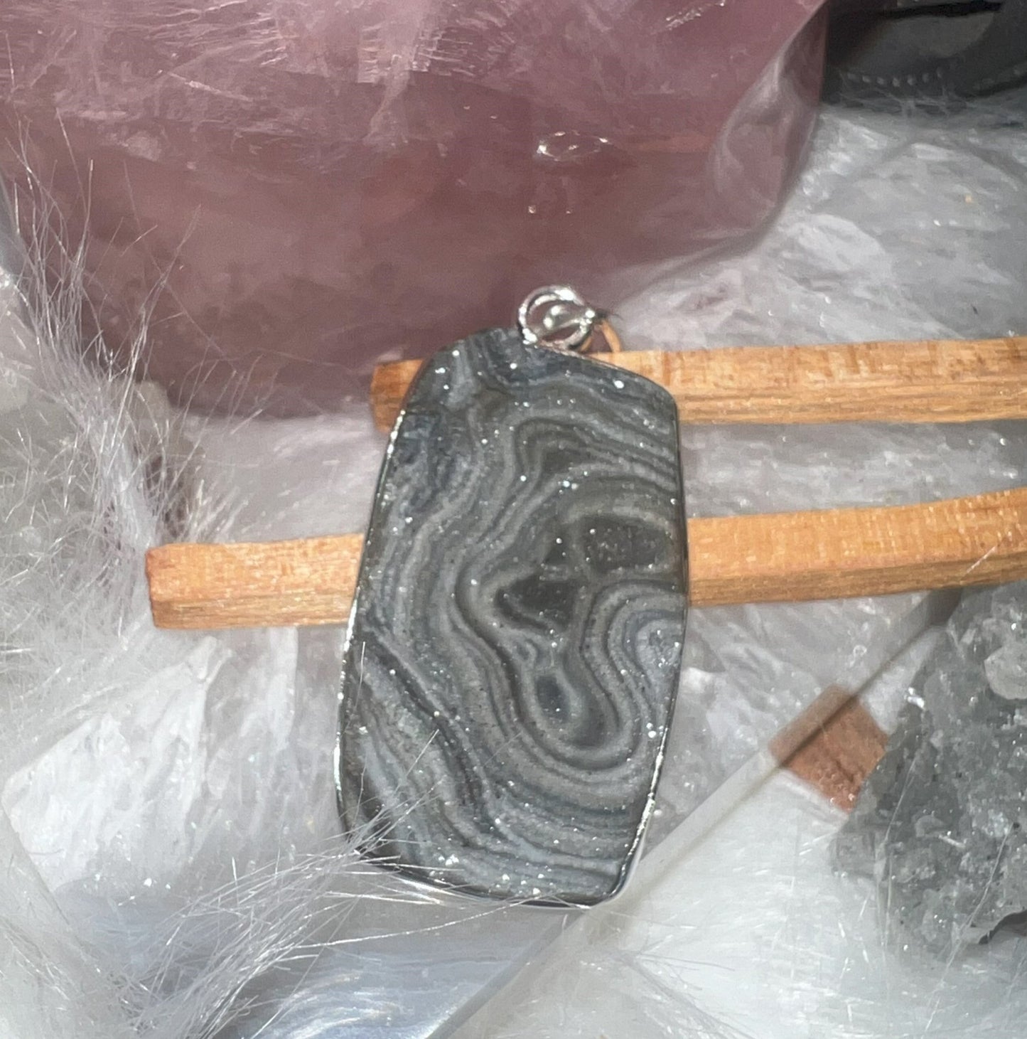 Ethereal Glow: Handcrafted Chalcedony Druzy Pendant