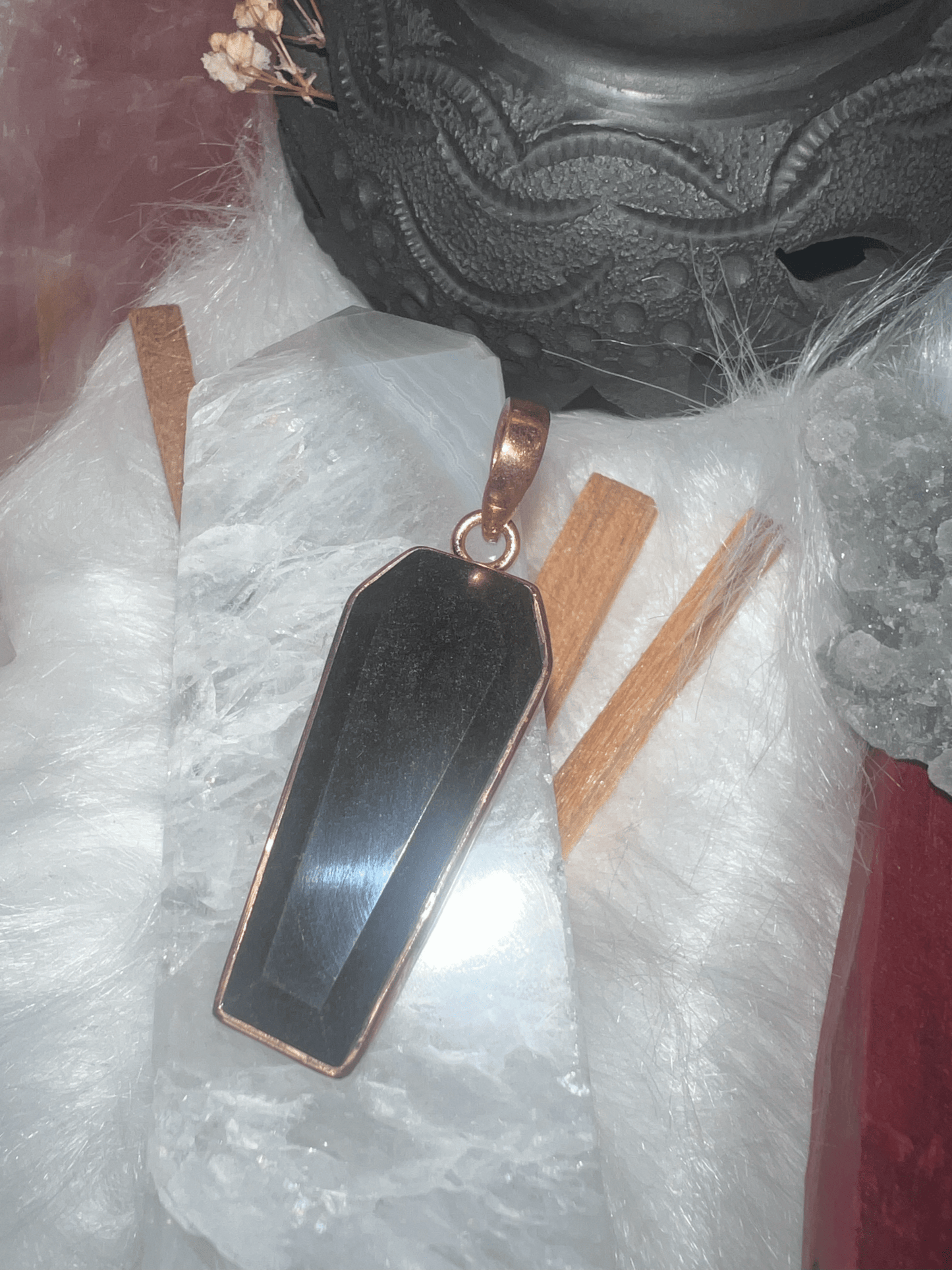 Coffin of Protection: Black Obsidian Pendant