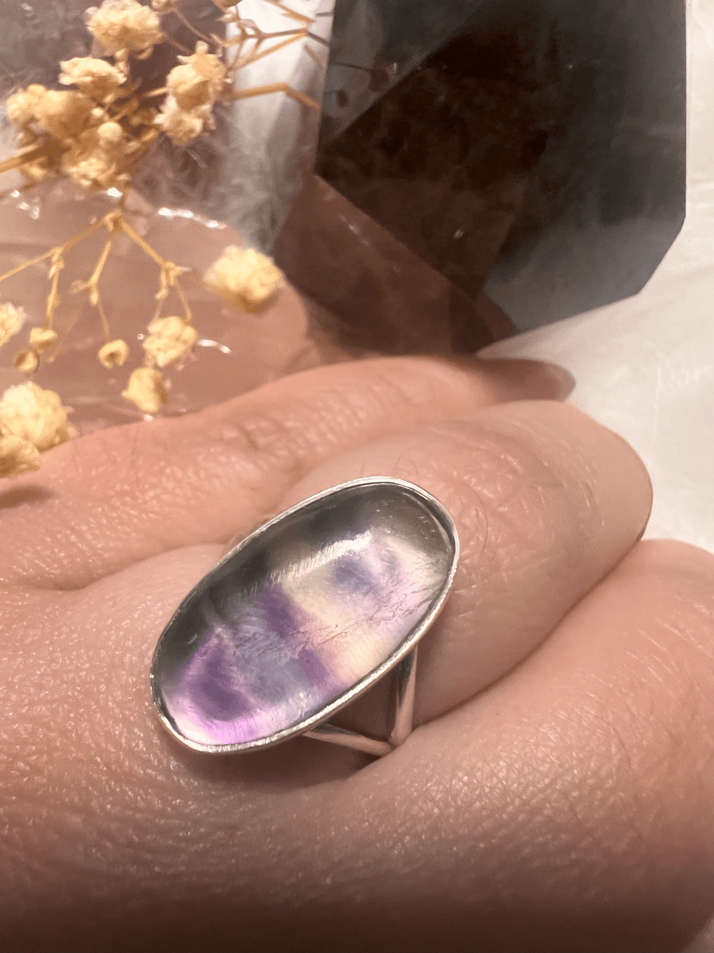 Clarity and Grace: Fluorite Sterling Silver Ring
