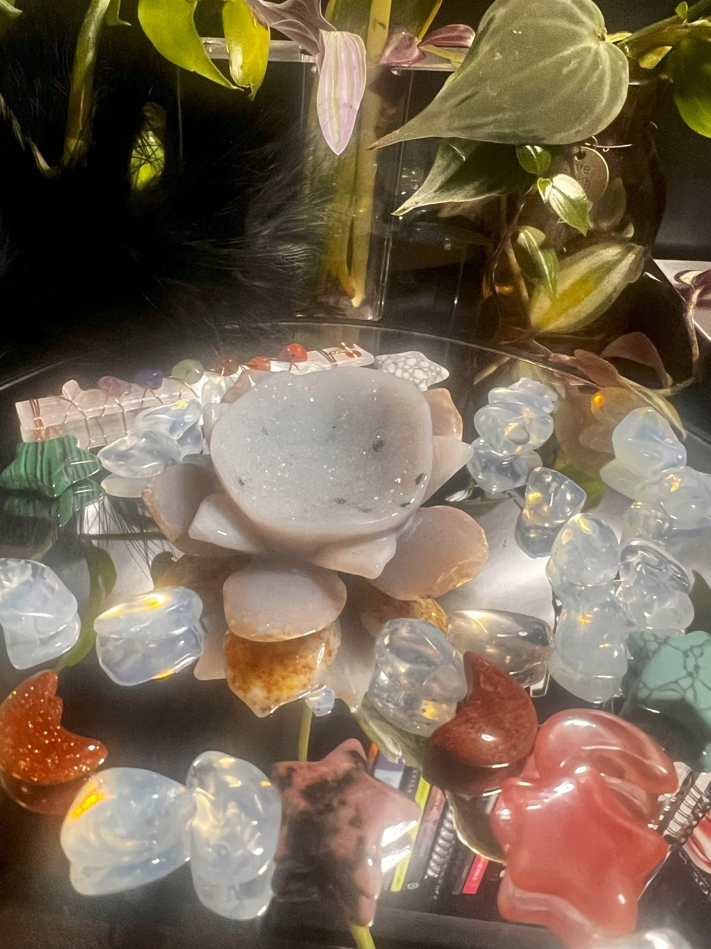 Druzy Agate Lotus