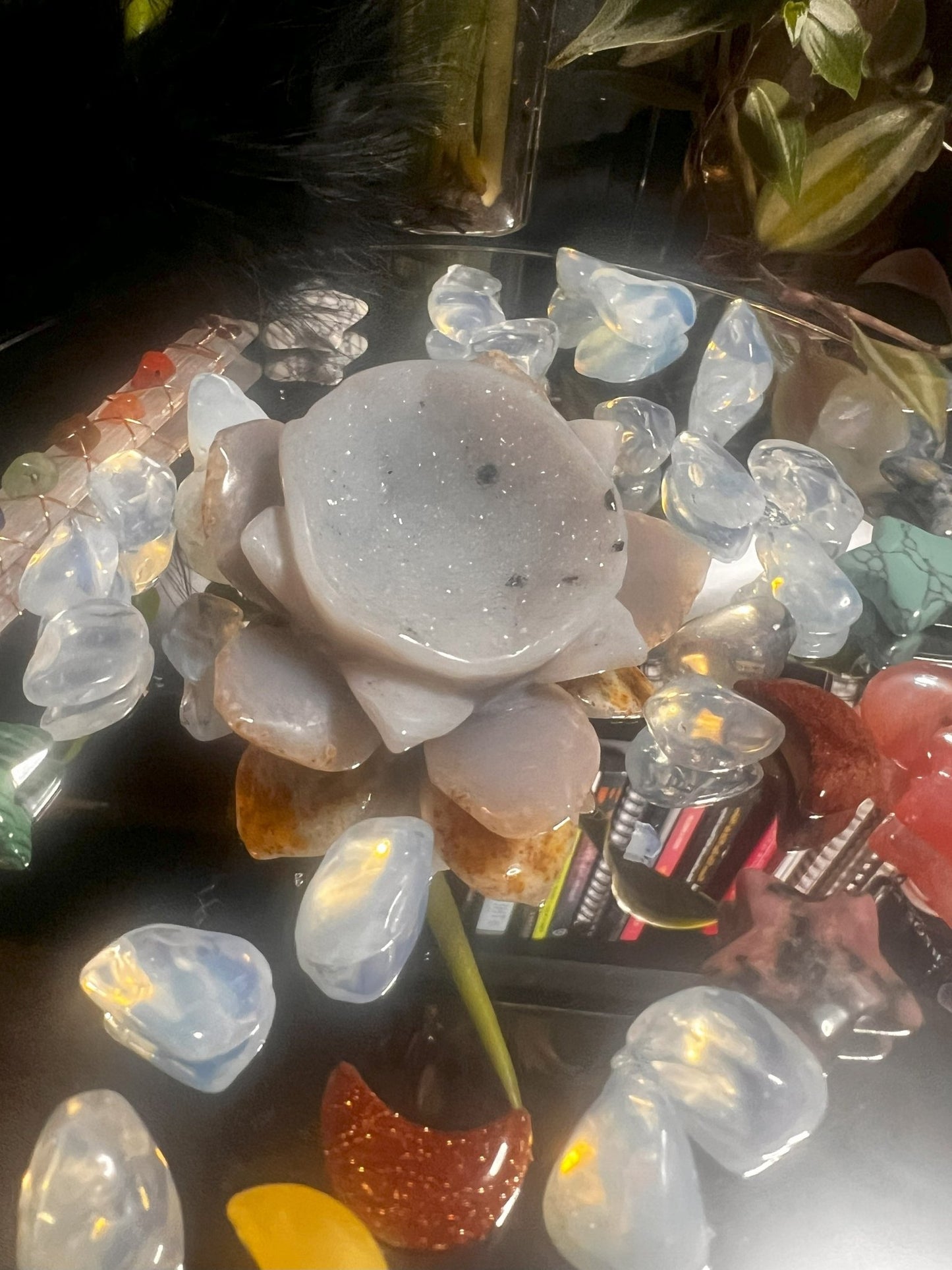 Druzy Agate Lotus
