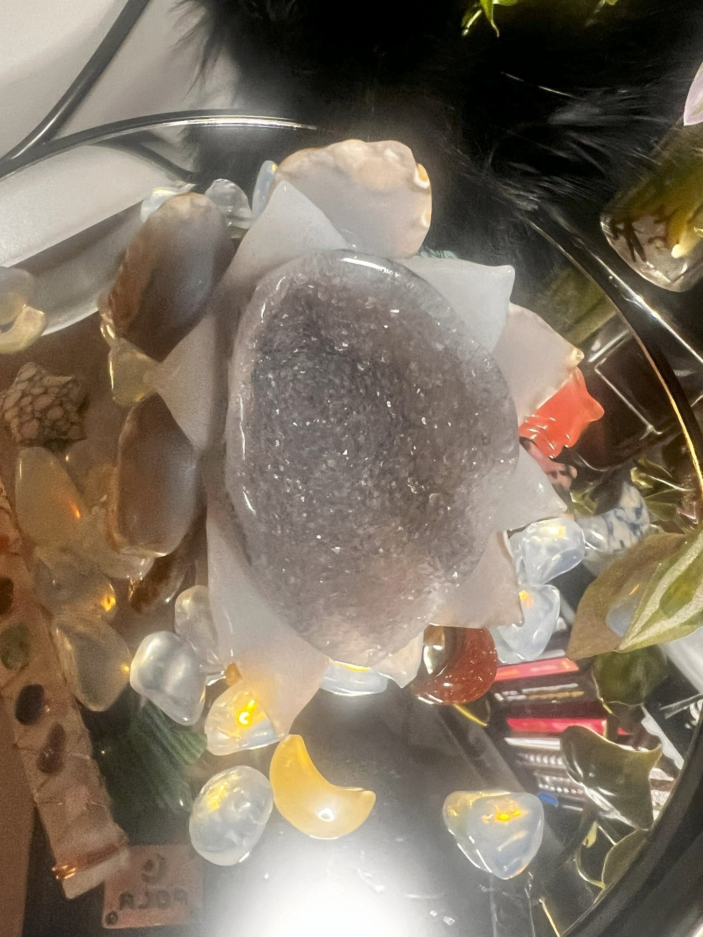Druzy Agate Lotus