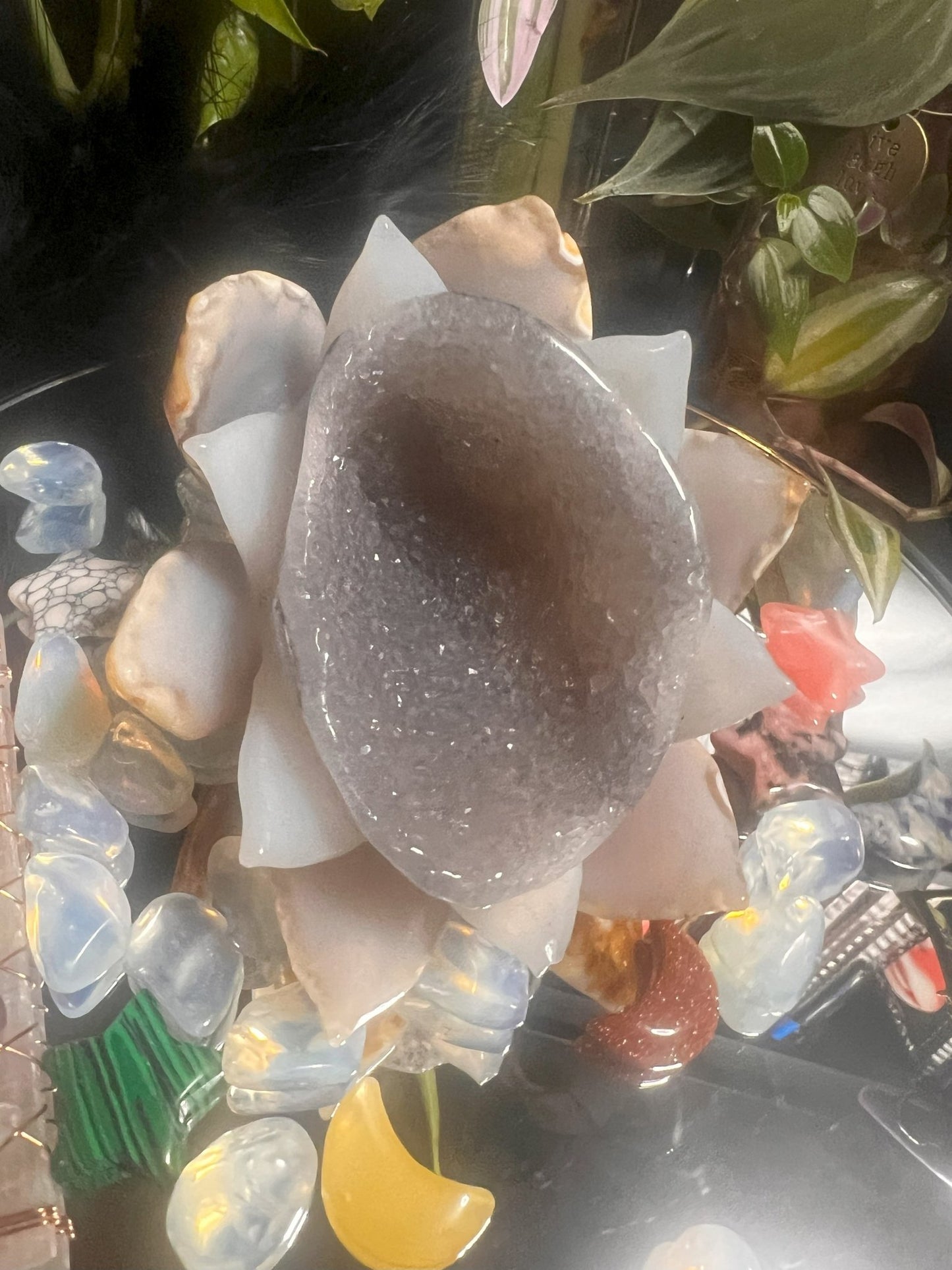 Druzy Agate Lotus