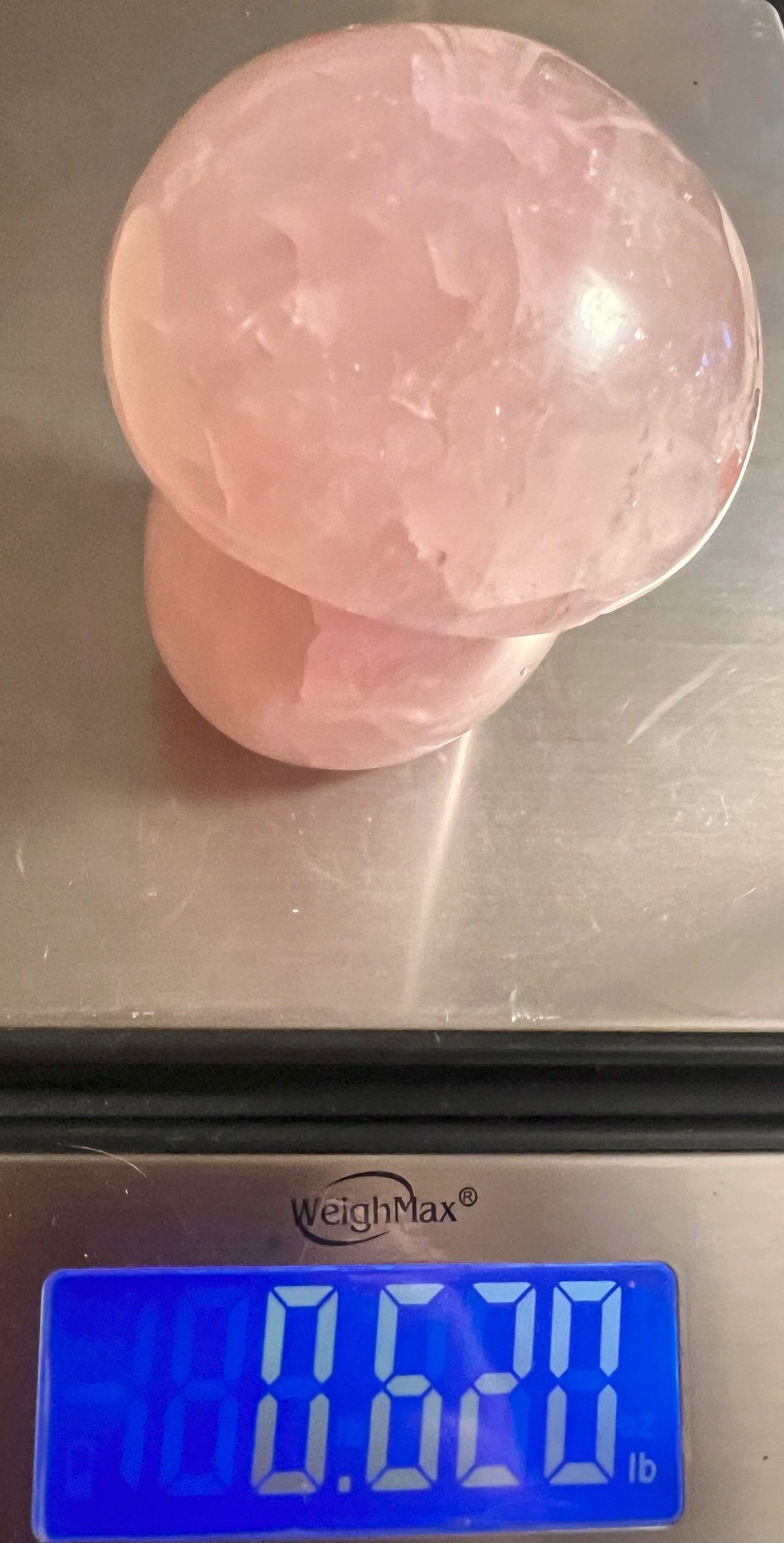 Rose Quartz Mushroom Carving: Whimsical Love