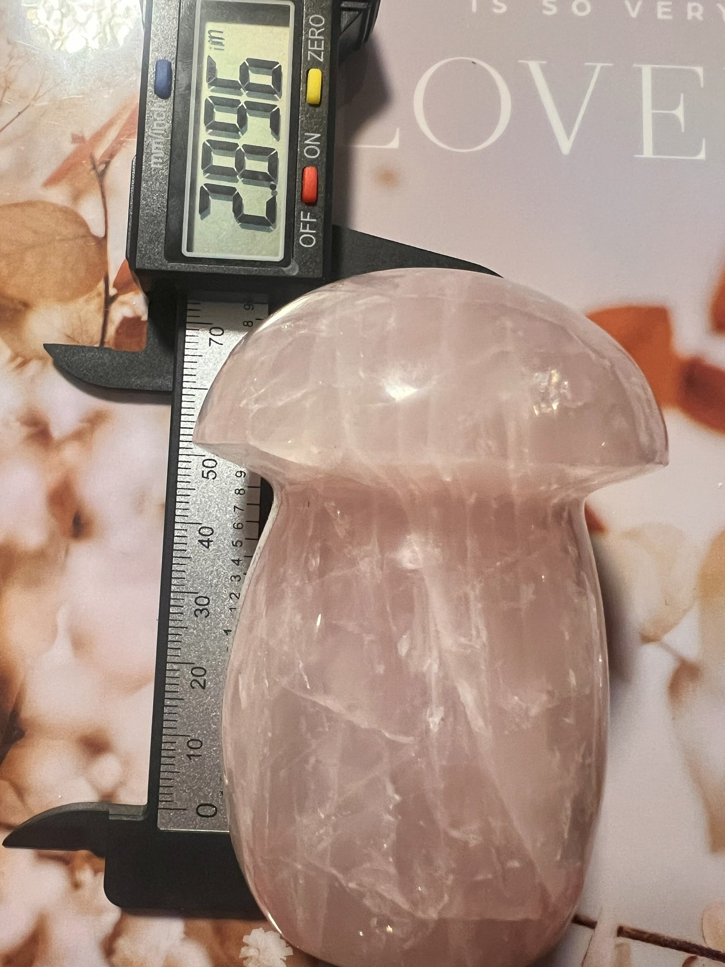 Rose Quartz Mushroom Carving: Whimsical Love