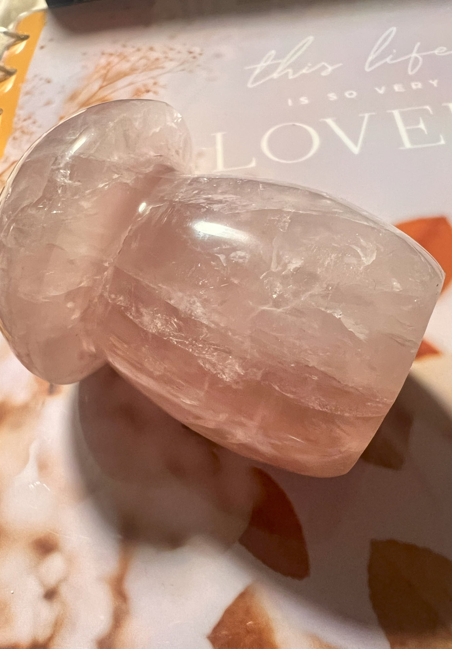 Rose Quartz Mushroom Carving: Whimsical Love