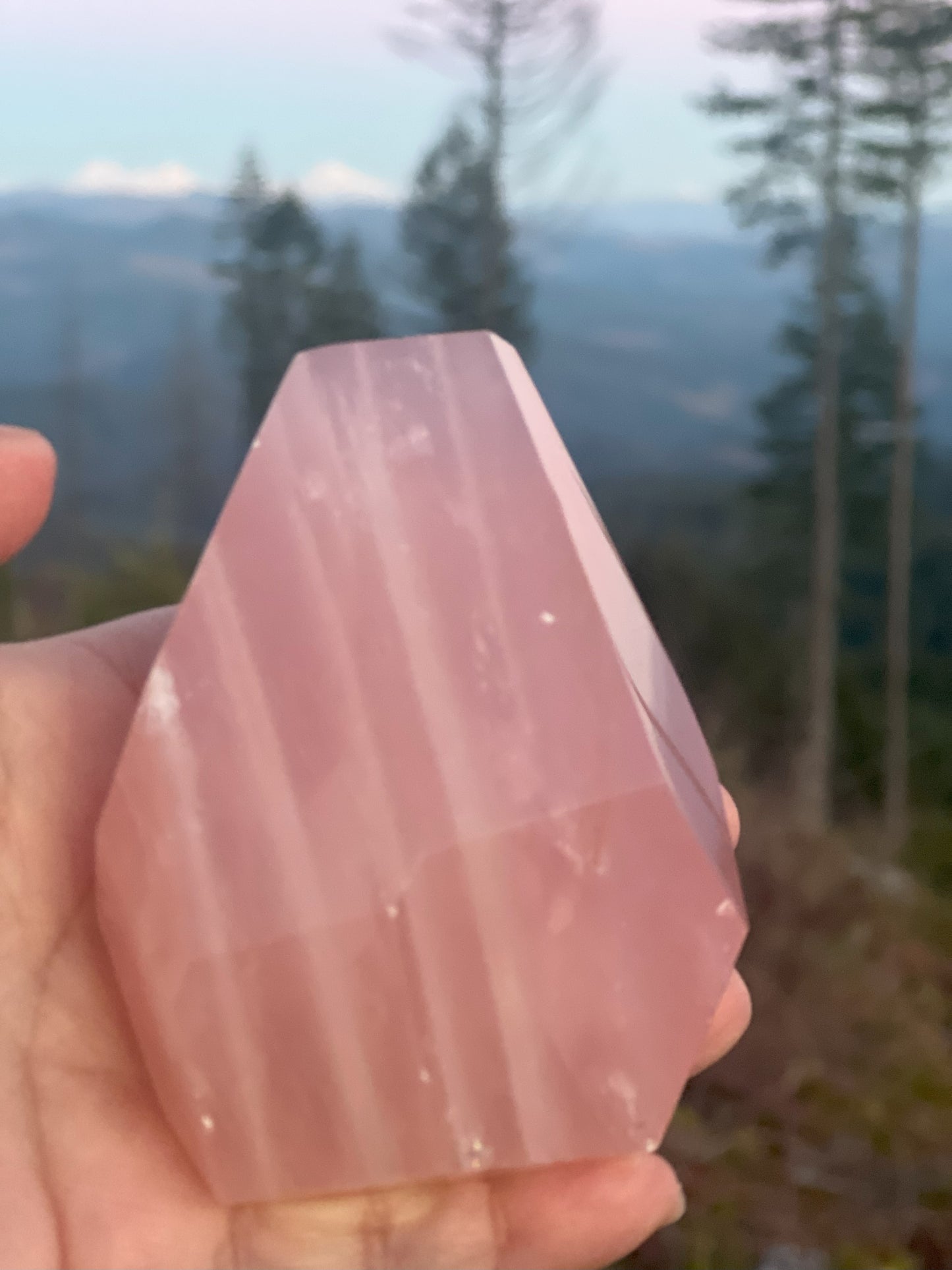 Faceted Rose Quartz Free-Form Crystal: Loving Energy