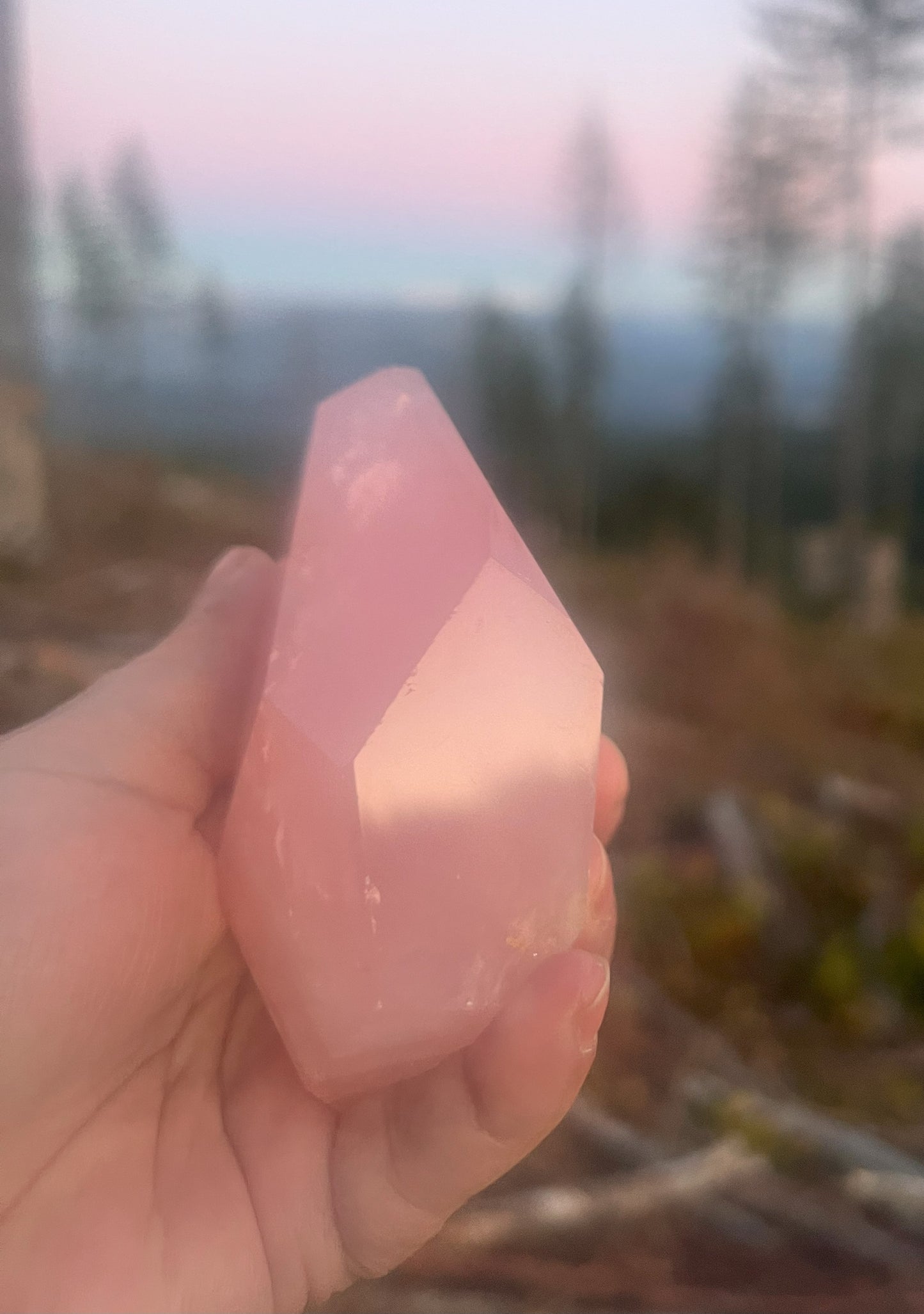 Faceted Rose Quartz Free-Form Crystal: Loving Energy