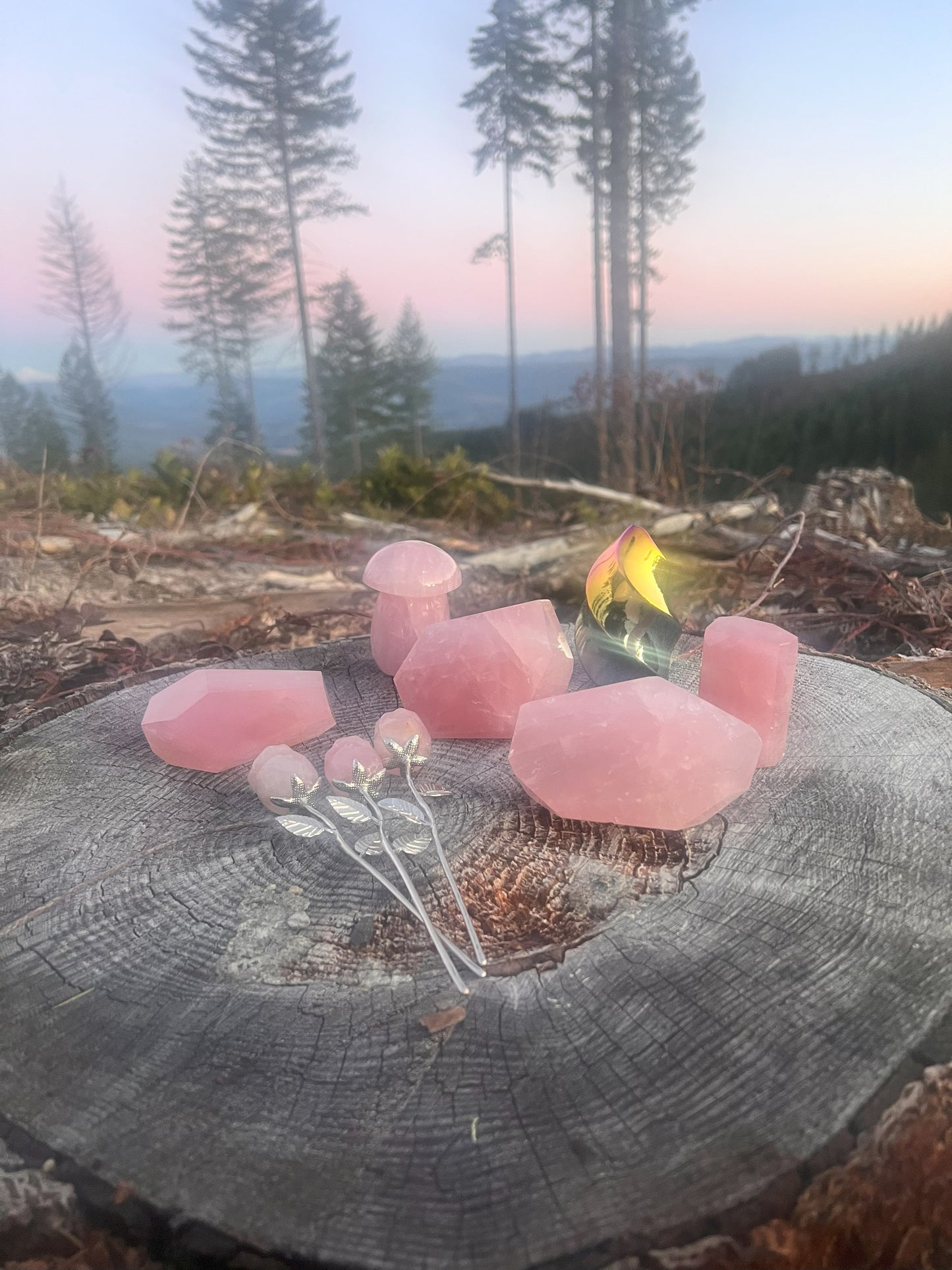 Faceted Rose Quartz Free-Form Crystal: Loving Energy
