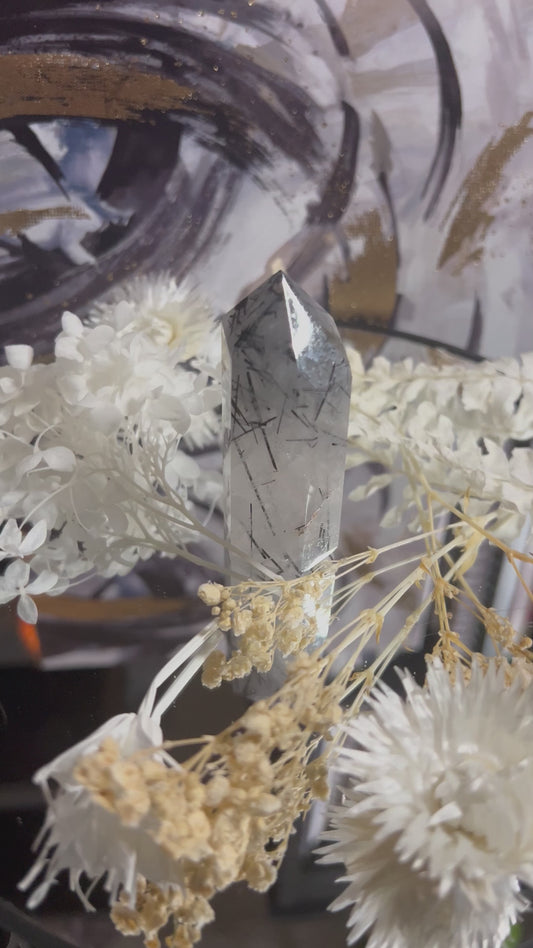 Natural Black Tourmaline Rutilated Quartz