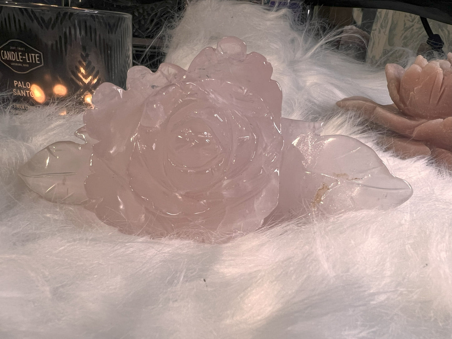 A Rose Quartz Carving: Rose of Love