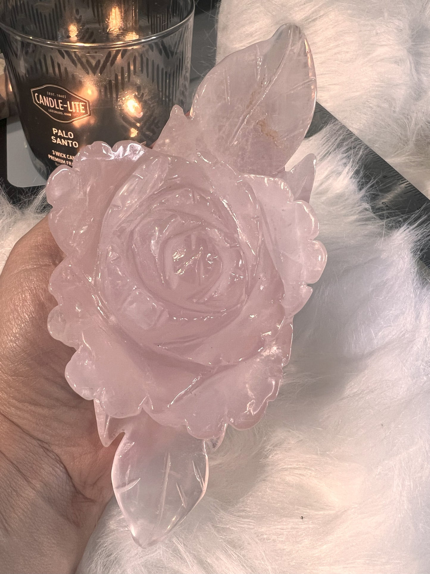 A Rose Quartz Carving: Rose of Love
