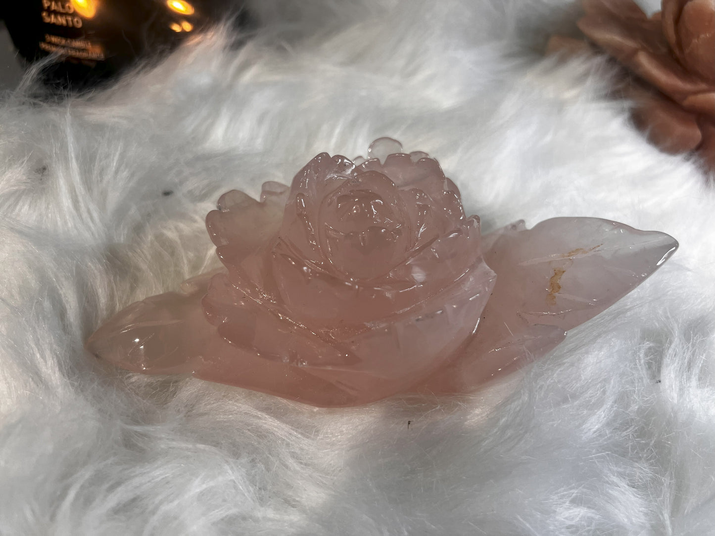 A Rose Quartz Carving: Rose of Love