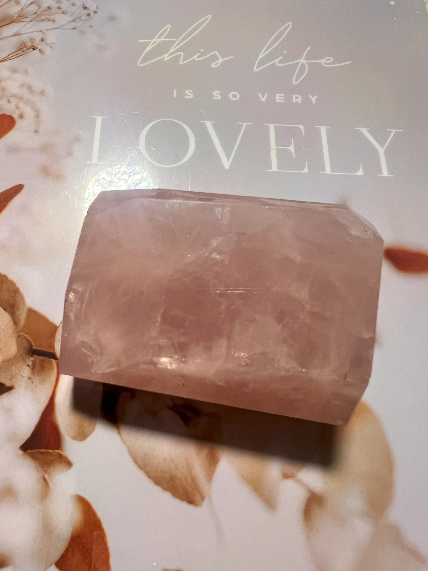 Faceted Free-Form Rose Quartz Carving
