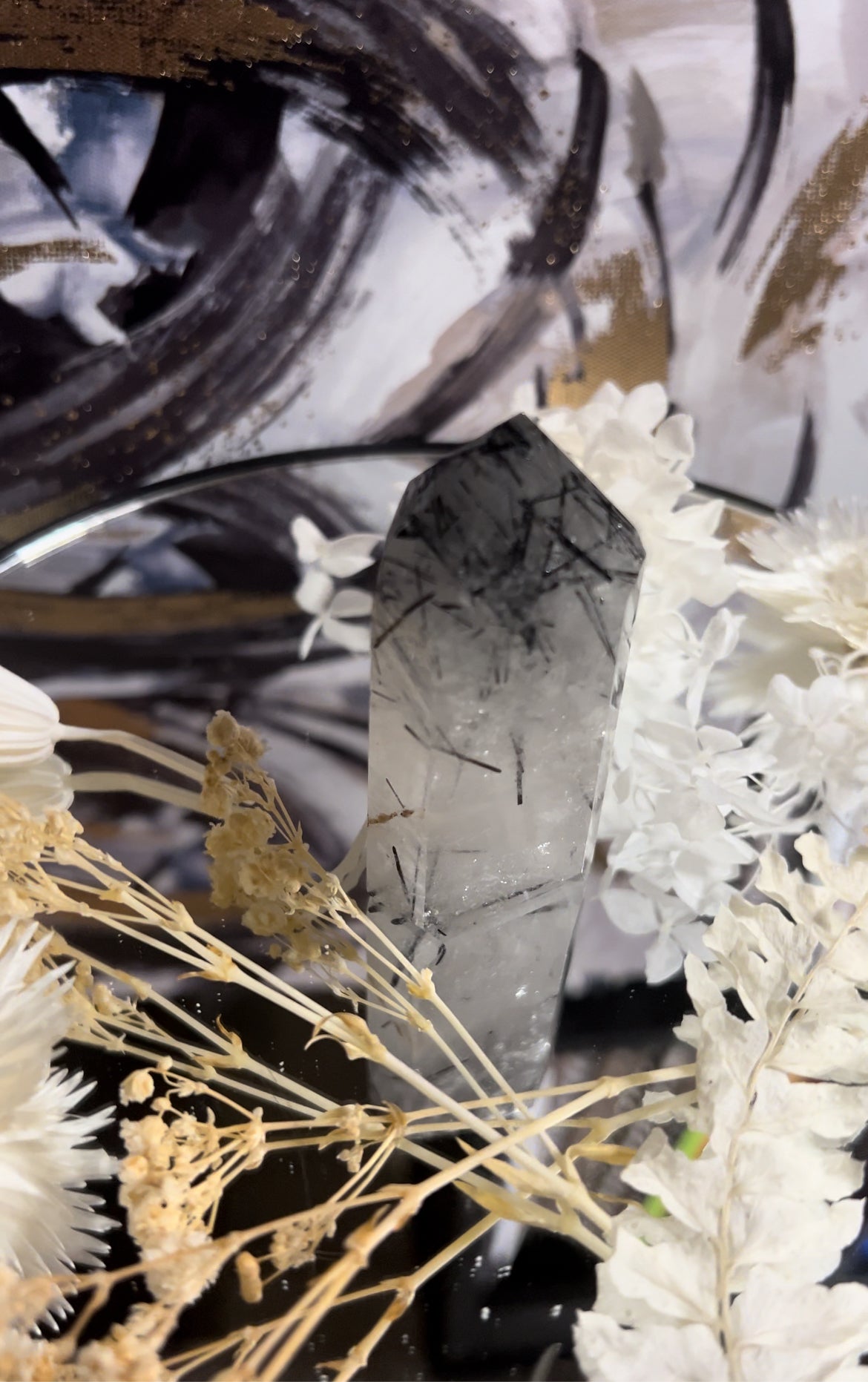 Natural Black Tourmaline Rutilated Quartz