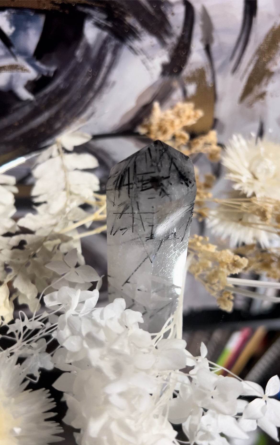 Natural Black Tourmaline Rutilated Quartz
