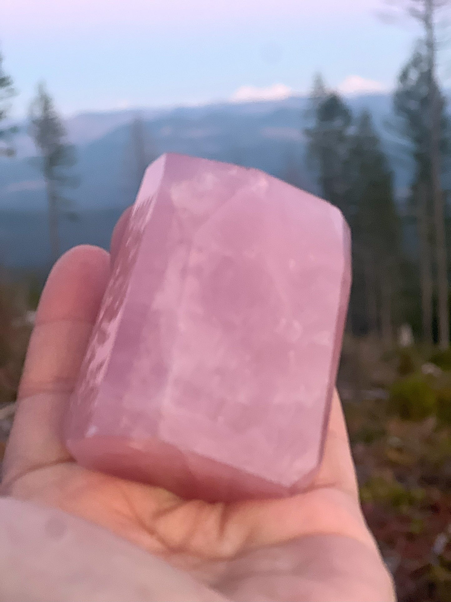 Faceted Free-Form Rose Quartz Carving
